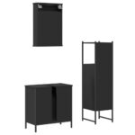 Ensemble de meubles salle de bain 3 pcs noir bois d'ingénierie – Image 6