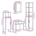 Ensemble de meubles salle de bain 4 pcs noir bois d'ingénierie – Image 11