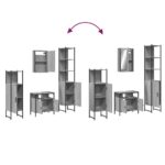 Ensemble de meubles de salle de bain 4 pcs Sonoma gris – Image 8