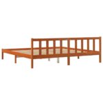 Cadre de lit sans matelas cire marron 180x200cm bois pin massif – Image 4