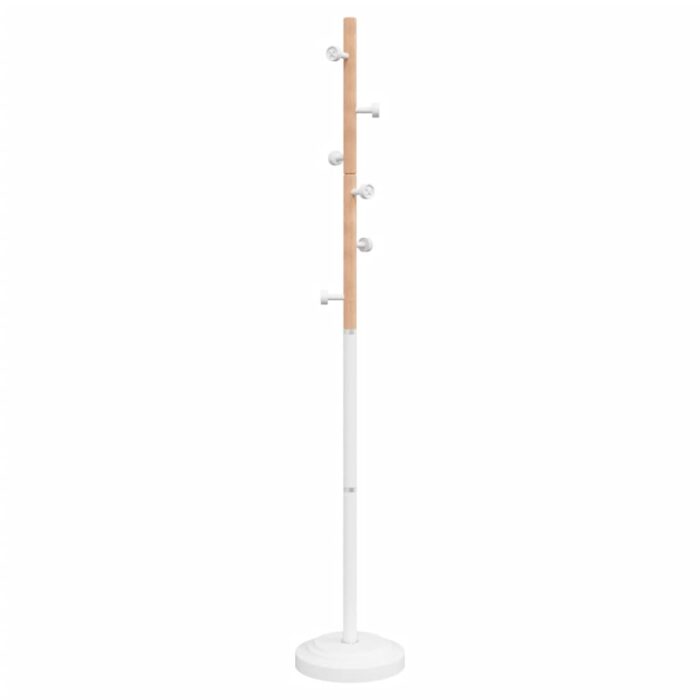 Porte-manteau blanc 177 cm fer enduit de poudre – Image 2