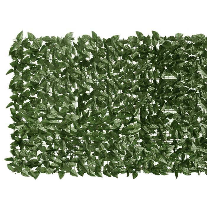 Écran de balcon avec feuilles vert foncé 200x100 cm – Image 2
