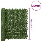 Écran de balcon avec feuilles vert foncé 200x100 cm – Image 5