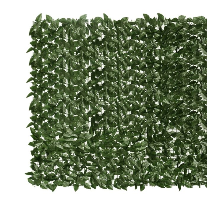 Écran de balcon avec feuilles vert foncé 200x150 cm – Image 2