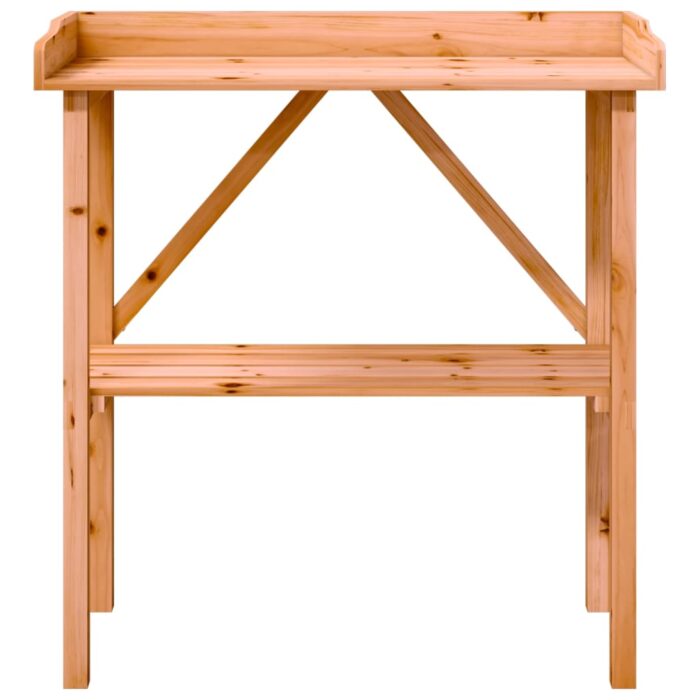 Table à plantes avec étagère marron 78x38x82,5 cm bois de sapin – Image 2