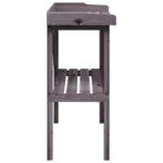 Table à plantes avec étagère gris 78x38x82,5 cm bois de sapin – Image 3