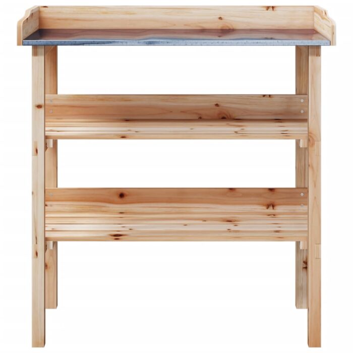 Table à plantes avec étagères 78x38x82,5cm bois de sapin solide – Image 2