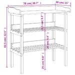 Table à plantes avec étagères 78x38x82,5cm bois de sapin solide – Image 7