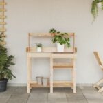 Banc de rempotage avec étagères bois massif de sapin – Image 2