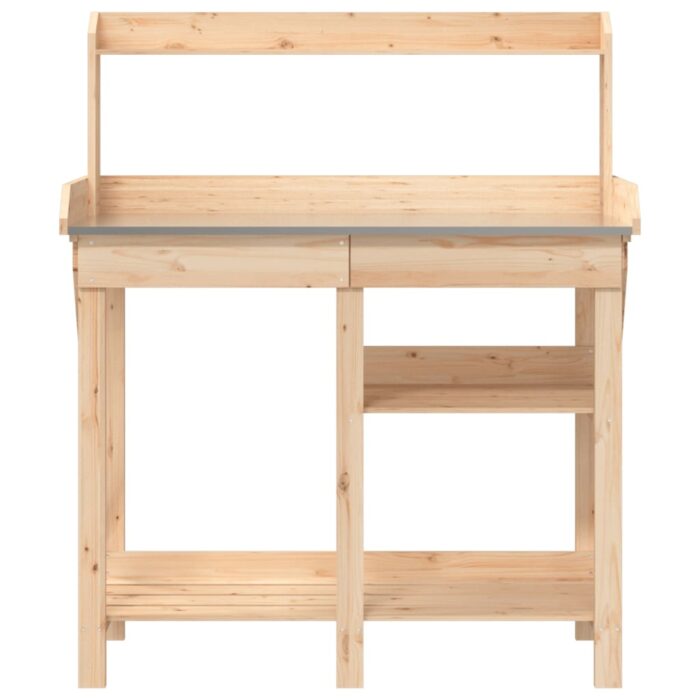 Banc de rempotage avec étagères bois massif de sapin – Image 3