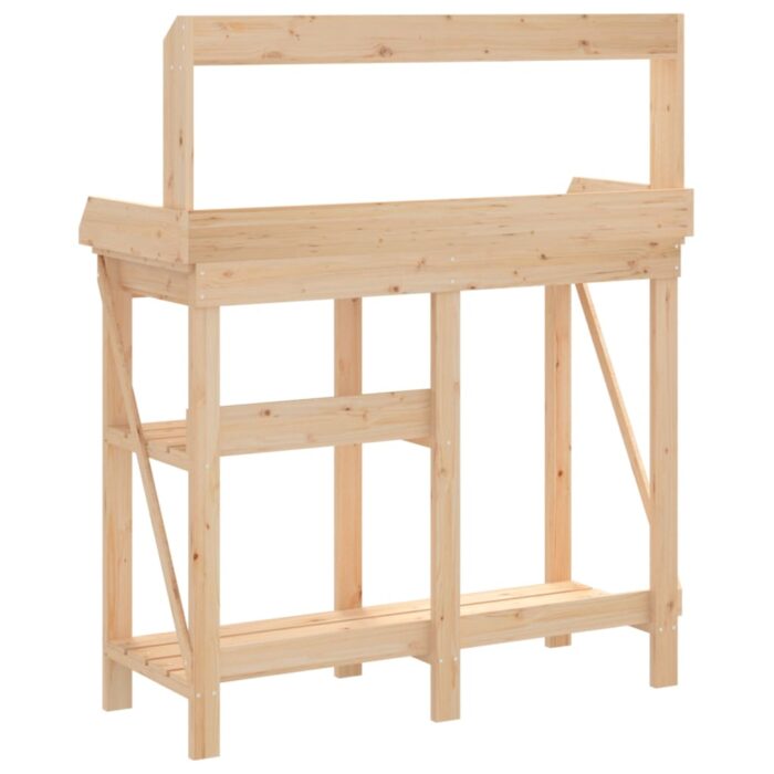 Banc de rempotage avec étagères bois massif de sapin – Image 5