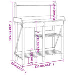 Banc de rempotage avec étagères bois massif de sapin – Image 7