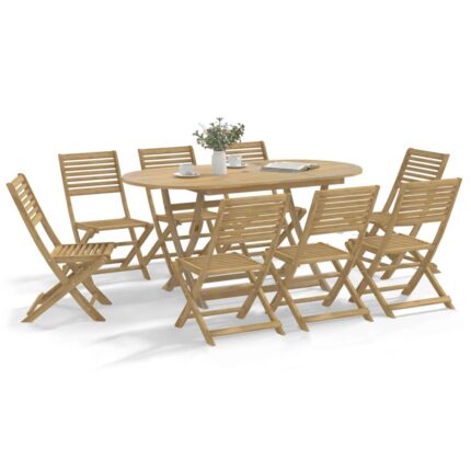 Chaises pliables de jardin lot de 8 bois massif d'acacia