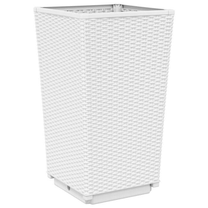 Jardinières 2 pcs blanc 32,5x32,5x57 cm polypropylène – Image 2