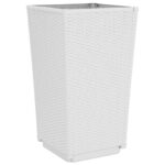 Jardinières 2 pcs blanc 32,5x32,5x57 cm polypropylène – Image 5