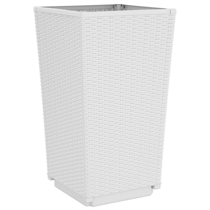 Jardinières 2 pcs blanc 32,5x32,5x57 cm polypropylène – Image 5