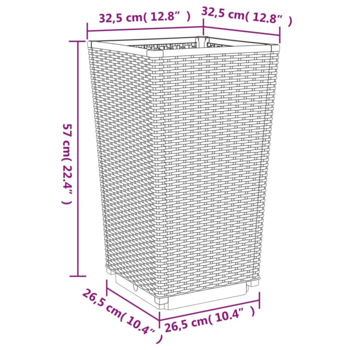Jardinières 2 pcs blanc 32,5x32,5x57 cm polypropylène – Image 7