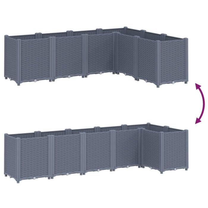Jardinière bleu gris 160x120x53 cm PP – Image 4