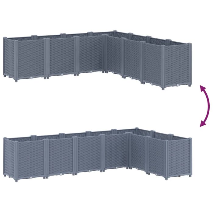Jardinière bleu gris 160x160x53 cm PP – Image 4