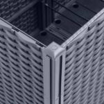 Jardinière avec treillis bleu gris 160x40x140 cm PP – Image 4