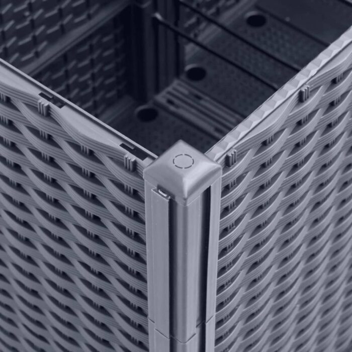 Jardinière avec treillis bleu gris 160x40x140 cm PP – Image 4