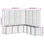 Jardinière avec treillis bleu gris 160x160x140 cm PP – Image 7