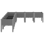 Jardinière avec pieds gris clair 200x160x42 cm PP – Image 2