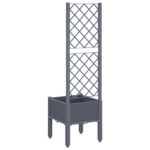 Jardinière avec treillis bleu gris 40x40x142 cm PP – Image 3