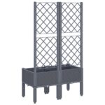 Jardinière avec treillis bleu gris 80x40x142 cm PP – Image 3
