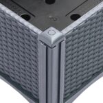 Jardinière avec treillis bleu gris 120x40x142 cm PP – Image 4