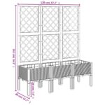 Jardinière avec treillis bleu gris 120x40x142 cm PP – Image 6