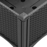 Jardinière avec treillis noir 120x40x142 cm PP – Image 4