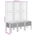 Jardinière avec treillis noir 120x40x142 cm PP – Image 6