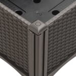 Jardinière avec treillis marron 120x40x142 cm PP – Image 4