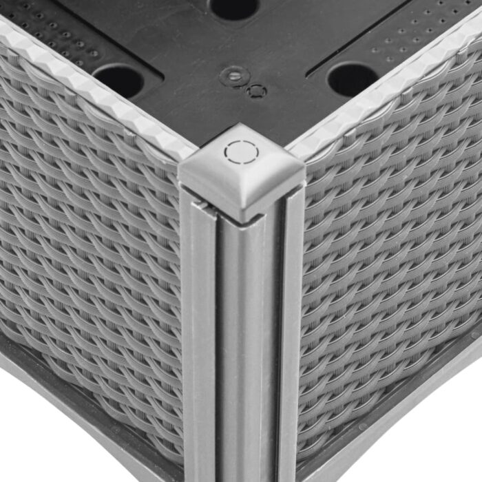 Jardinière avec treillis gris clair 160x40x142 cm PP – Image 4