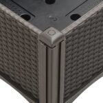 Jardinière avec treillis marron 160x40x142 cm PP – Image 4