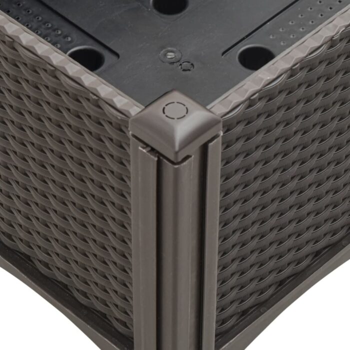 Jardinière avec treillis marron 160x40x142 cm PP – Image 4