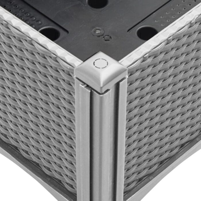 Jardinière avec treillis gris clair 200x160x142 cm PP – Image 5