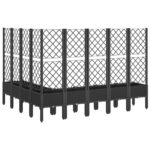 Jardinière avec treillis noir 200x160x142 cm PP – Image 3