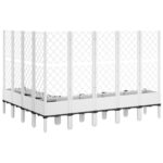 Jardinière avec treillis blanc 200x160x142 cm PP – Image 3