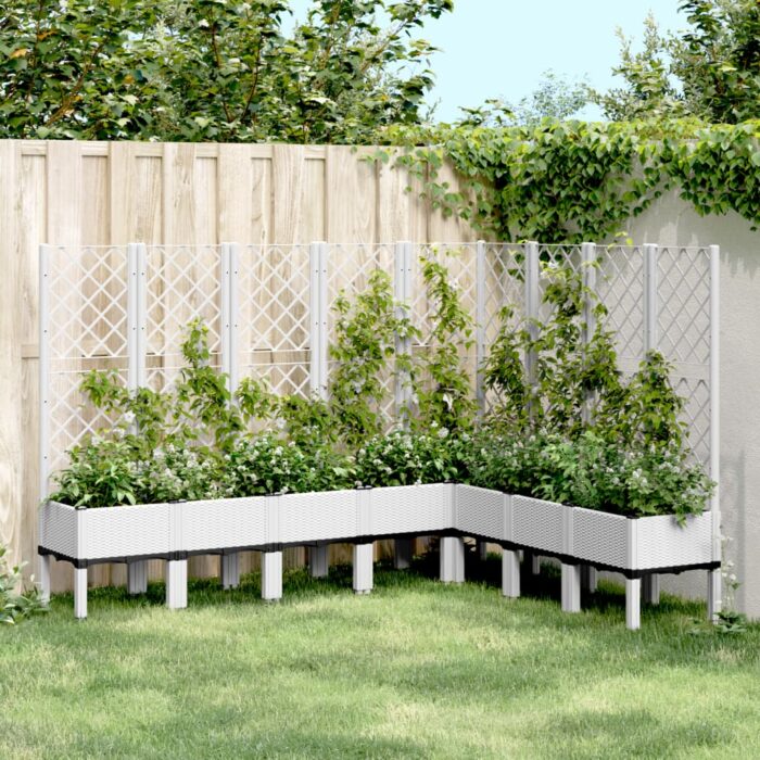 VXL8721012411517_m_en_hd_1.jpg Jardinière avec treillis blanc 200x160x142 cm PP – Image 1