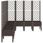 Jardinière avec treillis marron 200x160x142 cm PP – Image 2