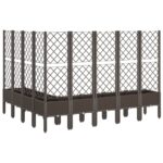 Jardinière avec treillis marron 200x160x142 cm PP – Image 3