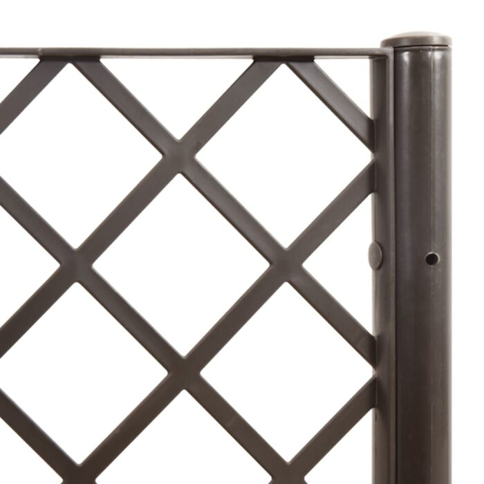 Jardinière avec treillis marron 200x160x142 cm PP – Image 6