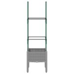 Jardinière avec treillis gris clair 40x40x142,5 cm PP – Image 2