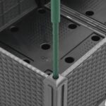 Jardinière avec treillis gris clair 40x40x142,5 cm PP – Image 4