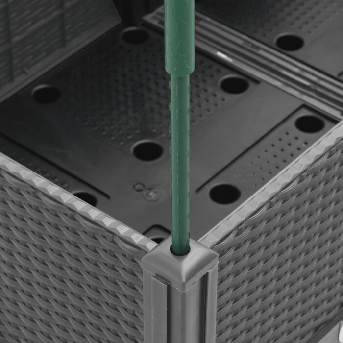 Jardinière avec treillis gris clair 40x40x142,5 cm PP – Image 4