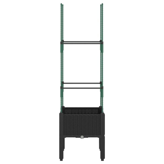 Jardinière avec treillis noir 40x40x142,5 cm PP – Image 2