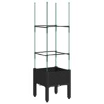 Jardinière avec treillis noir 40x40x142,5 cm PP – Image 3