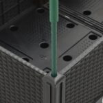 Jardinière avec treillis noir 40x40x142,5 cm PP – Image 4